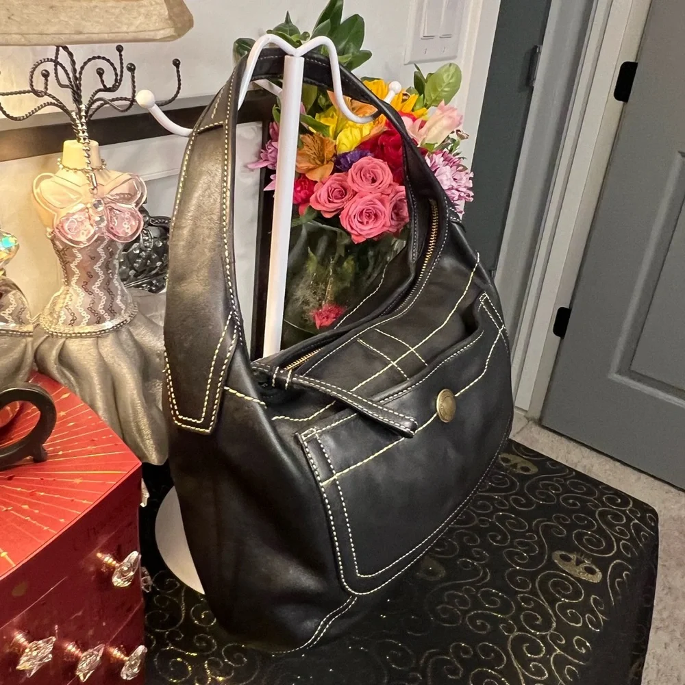 Coach black leather